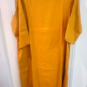 Bright Mustard Linen Shift